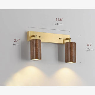 MIRODEMI® Creative Cylinder Wooden LED Wall Lamp for Bathroom, Bedroom image | luxury furniture | wooden wall lights