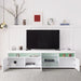 MIRODEMI® Shannon | Elegant Black/White Minimalistic TV Stand with Glass Shelves