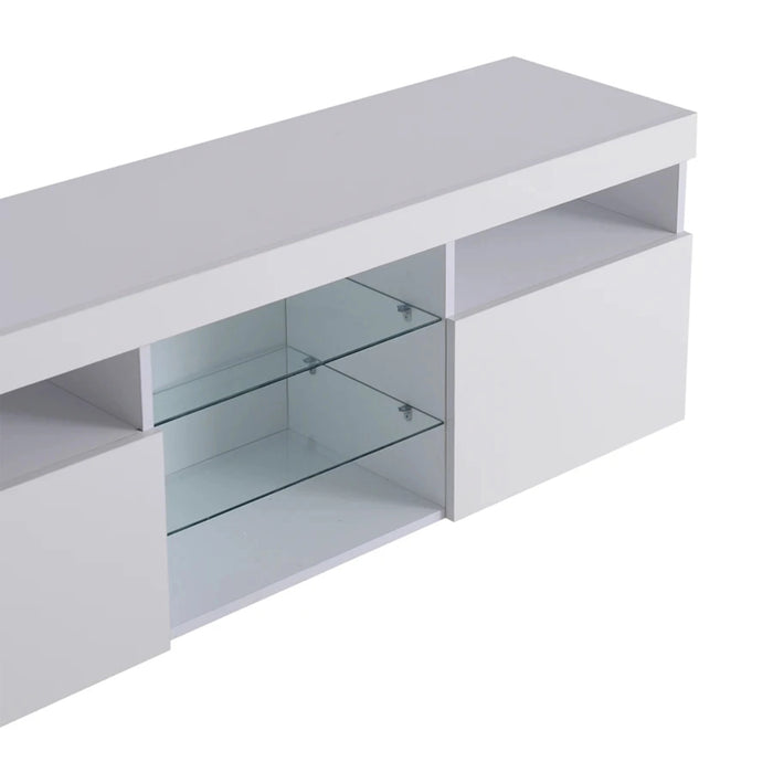 White|Minimalistic|TV Stand|Glass|RGB Backlight|Luxury