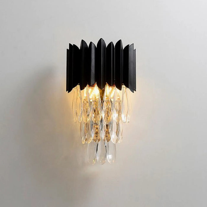 MIRODEMI® Sigale | New Stylish Luxury Black Crystal Wall Sconce | wall light | wall lamp