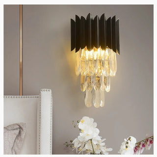 MIRODEMI® Sigale | New Stylish Luxury Black Crystal Wall Sconce | wall light | wall lamp