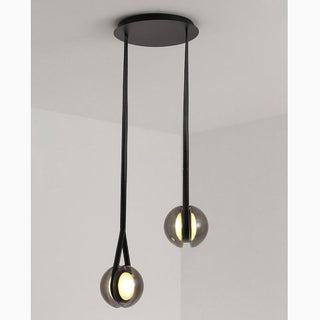 Soldano | Nordic Style Smoke Glass Ball Pendant Lighting 2 Lights