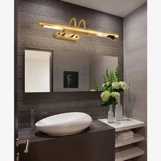 MIRODEMI® Mirrored Long Copper LED Wall Lamp for Dressing Room, Bathroom image | luxury lighting | luxury wall lamps