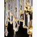 MIRODEMI®  Sospel | Aristocratic Gold Ring Large Hanging Shimmering Crystal Chandelier