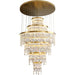 MIRODEMI®  Sospel | Aristocratic Gold Ring Layered Large Crystal Chandelier