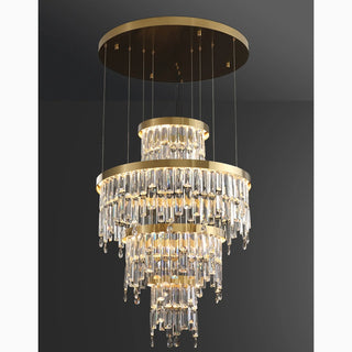 MIRODEMI®  Sospel | Aristocratic Gold Ring Large Crystal Light Fixture