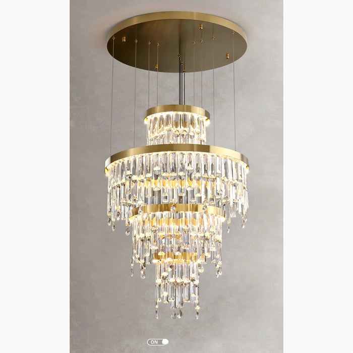 MIRODEMI®  Sospel | Aristocratic Golden Ring Large Crystal Chandelier