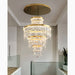 MIRODEMI®  Sospel | Aristocratic Gold Ring Large Crystal Chandelier Lighting