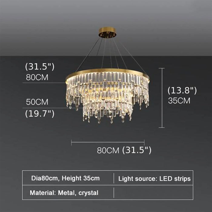 MIRODEMI®  Sospel | Aristocratic Gold Ring Large LED Crystal Chandelier
