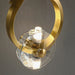 MIRODEMI® Spiez | Designer Gold Ring Shaped Pendant Chandelier with Crystals