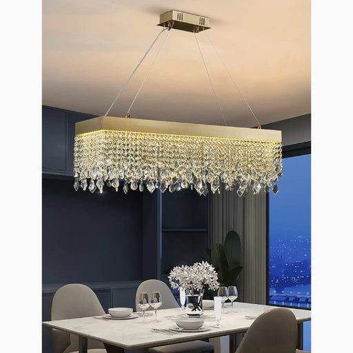 MIRODEMI® Spotorno | Luxury rectangle/oval chandelier lighting for dining room, kitchen