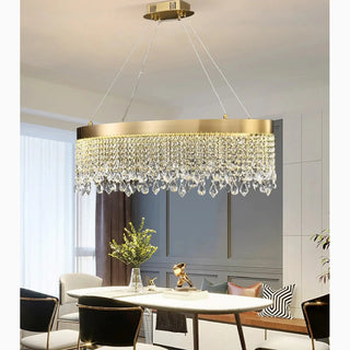 MIRODEMI® Spotorno | Luxury rectangle/oval elite chandelier lighting for dining room, kitchen