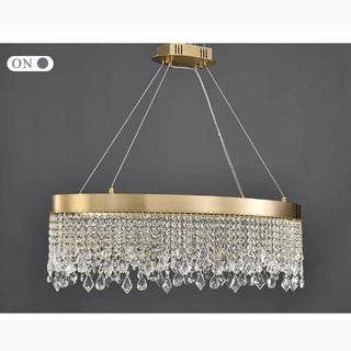 MIRODEMI® Spotorno | Luxury Crystal rectangle/oval chandelier lighting for dining room, kitchen