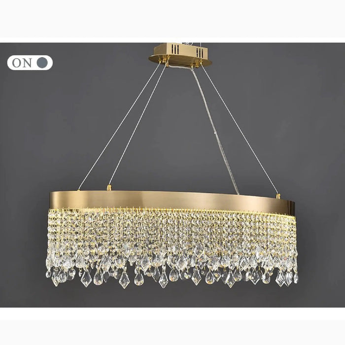 MIRODEMI® Spotorno | Luxury perfect rectangle/oval chandelier lighting for dining room, kitchen