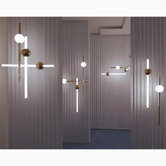 MIRODEMI® St. Gallen | Stylish Designer Gold Geometric Pendant Light