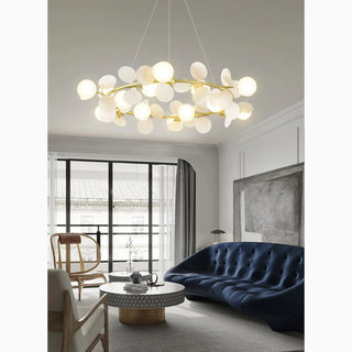 MIRODEMI® St. Moritz | Sleek Gold Petal Design Ceiling Chandelier