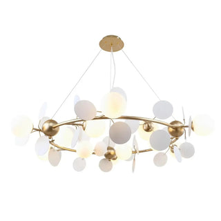 MIRODEMI® St. Moritz | Sleek White Petal Glass Ceiling Chandelier