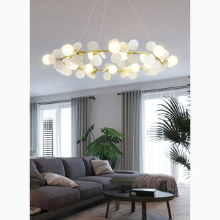 MIRODEMI® St. Moritz | Sleek Gold Ring Ceiling Chandelier