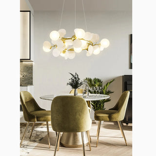 MIRODEMI® St. Moritz | Sleek Gold Petal Ceiling Chandelier