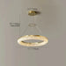 MIRODEMI® Stäfa | Luxury Gold Ring Design Hanging Ceiling Chandelier with Crystals