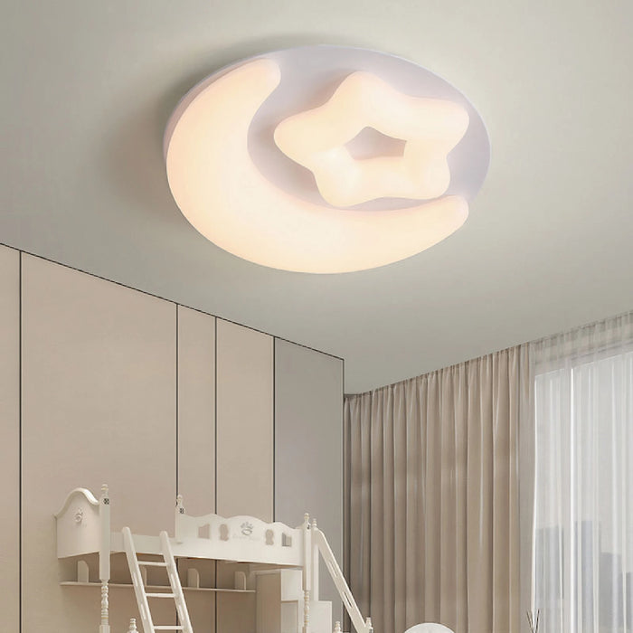 MIRODEMI® Stavelot | white Moon LED Ceiling Lamp For Kids Room