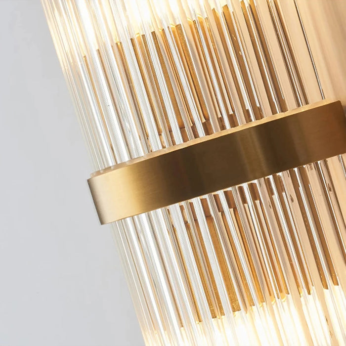 MIRODEMI® Steckborn | Sleek Stainless Steel Gold Glass Wall Sconce