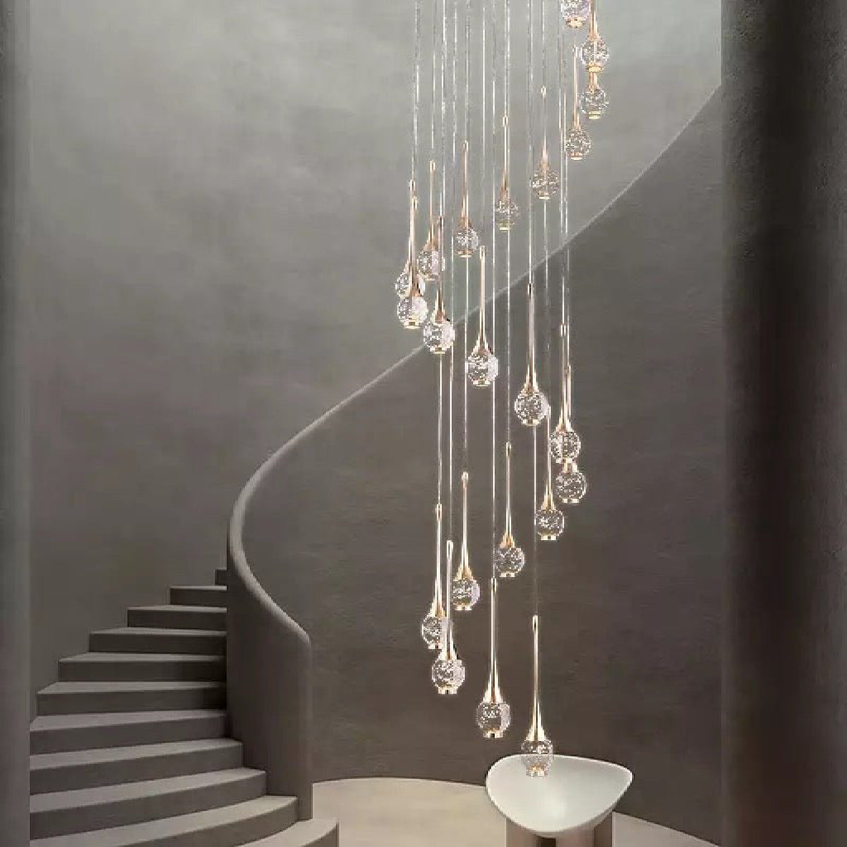 Spiral staircase chandelier for bedroom, kitchen, stairwell — Mirodemi