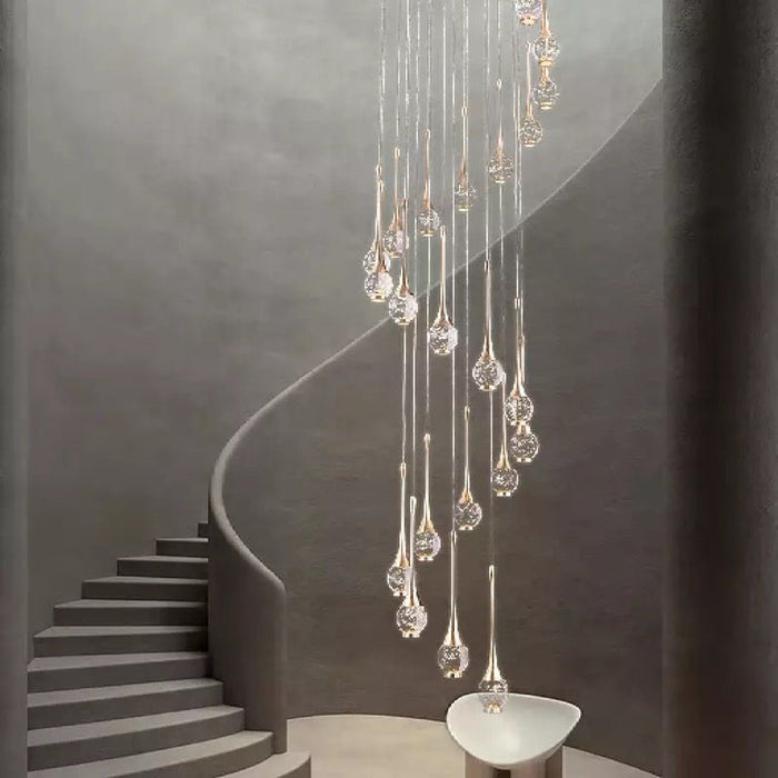 MIRODEMI® Stresa | Spiral Design Staircase Chandelier 20 Lights / Warm Light 3000K / Dimmable