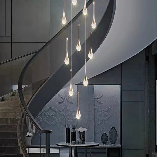 MIRODEMI® Stresa | Spiral Design Staircase Chandelier 3 Lights / Warm Light 3000K / Dimmable