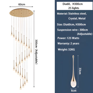 MIRODEMI® Stresa | Spiral Design Staircase Chandelier