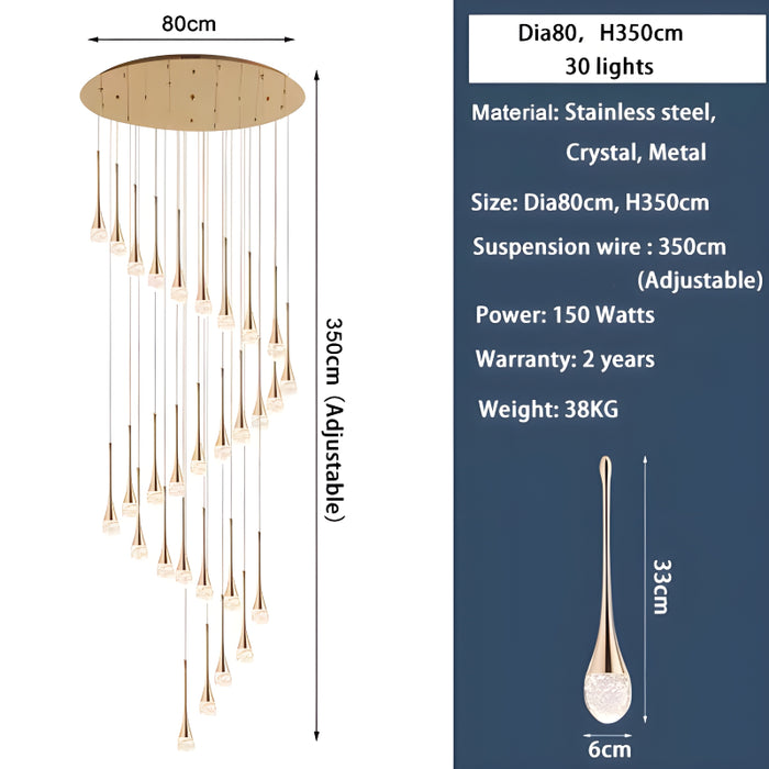 MIRODEMI® Stresa | Spiral Design Staircase Chandelier