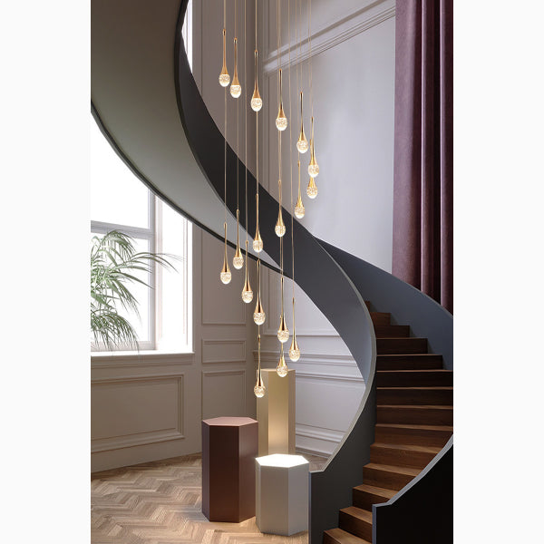 Spiral staircase chandelier for bedroom, kitchen, stairwell — Mirodemi