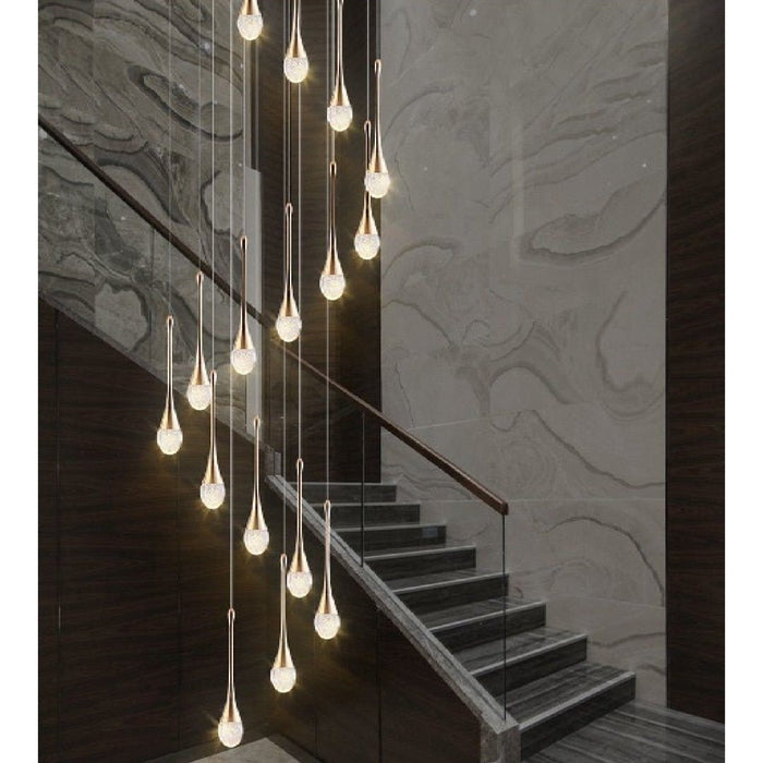MIRODEMI® Stresa | Spiral Design Staircase Chandelier 12 Lights / Warm Light 3000K / Dimmable