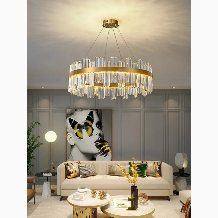 MIRODEMI® Sursee | Swanky Glass Drum Ceiling Chandelier