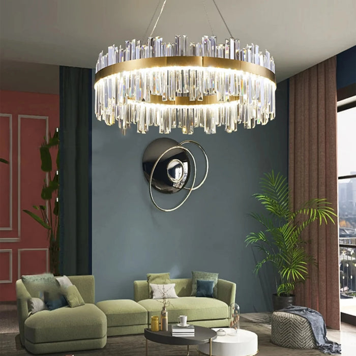 MIRODEMI® Sursee | Luxury Crystal Crown-Shaped Ceiling Hanging Chandelier