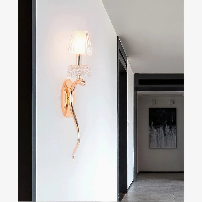 MIRODEMI® LED Acrylic Wall Sconce in the Shape of a Golden Horn for Living Room image | luxury lighting | horn shape lamps
