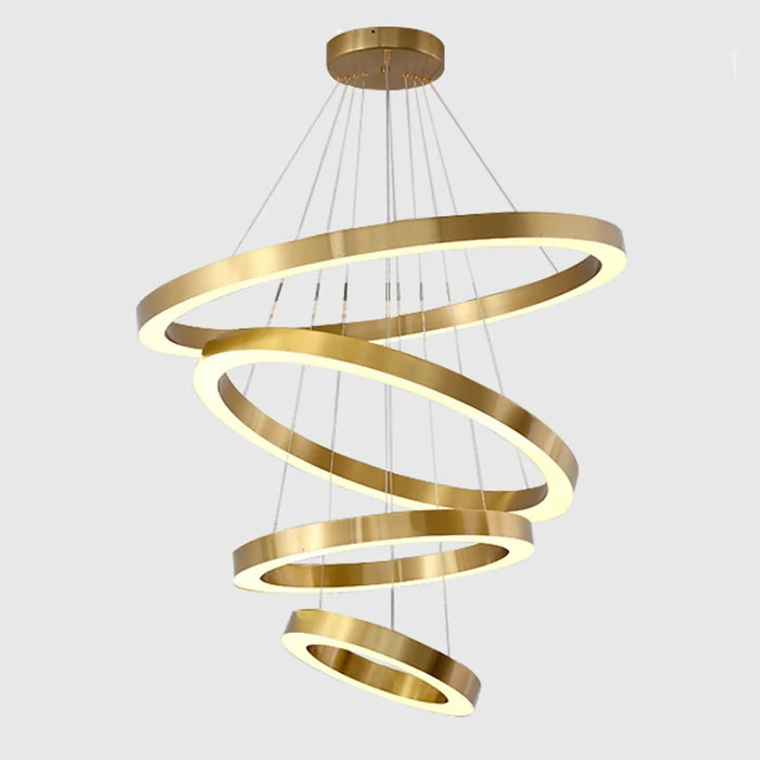 MIRODEMI® Thalwil | Customizible Classy Gold Rings Ceiling Chandelier