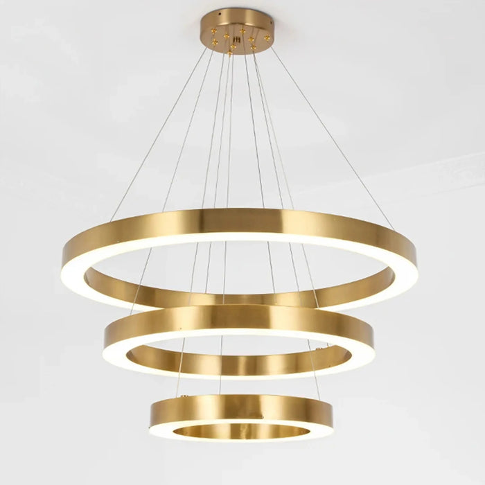 MIRODEMI® Thalwil | Elegant Minimalistic Gold Ring Hanging Lighting Fixture