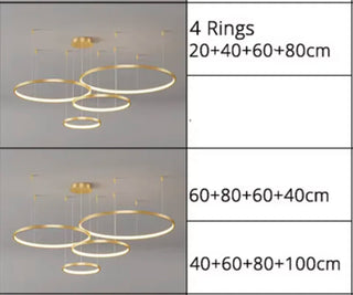 MIRODEMI® Thalwil | Sophisticated Ceiling Chandelier with Gold Rings Design