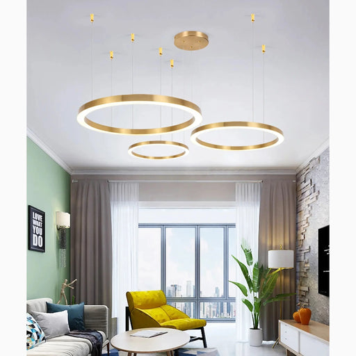 MIRODEMI® Thalwil | Luxury Gold Rings Ceiling Chandelier