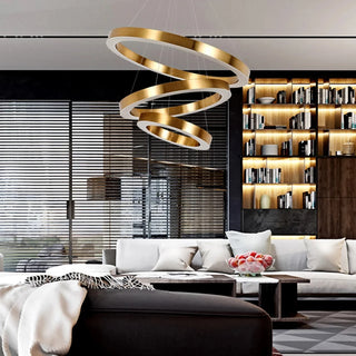 MIRODEMI® Thalwil | Elegant Gold Ring Ceiling Chandelier