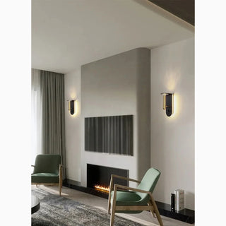 MIRODEMI® Thusis | Modern Rotatable Black and Gold Wall Sconce