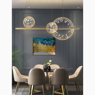 MIRODEMI Tielt Broken Glass Design Crystal Rings Hanging LED Art Chandelier For Living Room