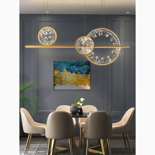 MIRODEMI Tielt Broken Glass Design Crystal Rings Hanging LED Art Chandelier For Living Room
