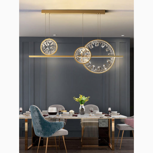 MIRODEMI Tielt Broken Glass Design Crystal Rings Hanging LED Art Chandelier For Dining Room