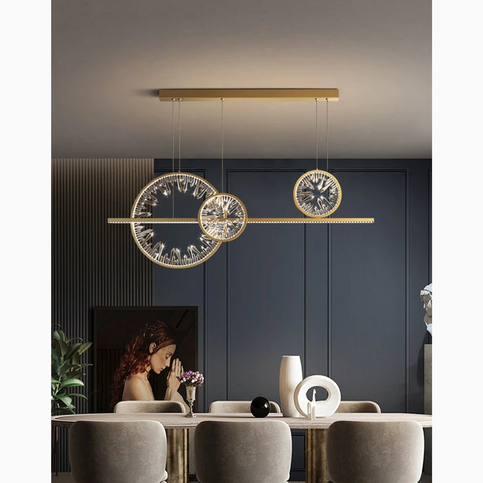 MIRODEMI Tielt Broken Glass Design Crystal Rings Hanging LED Art Chandelier For Luxury Decoration