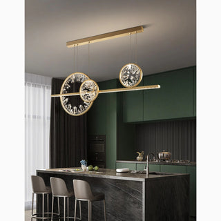 MIRODEMI Tielt Broken Glass Design Crystal Rings Hanging LED Art Chandelier For Kitchen Island