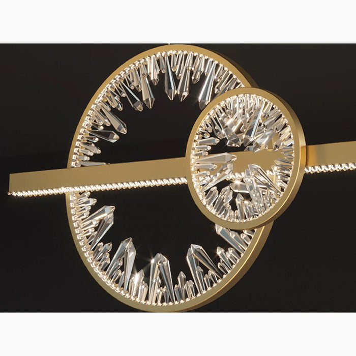 MIRODEMI Tielt Broken Glass Design Crystal Rings Hanging LED Art Chandelier Detail Lampshade