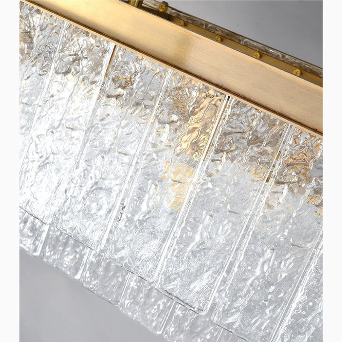 MIRODEMI Tienen Rectangle Frosted Glass Suspension Luminaire Chandelier Details
