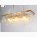 MIRODEMI Tienen Rectangle Frosted Glass Suspension Luminaire Chandelier LED Lights